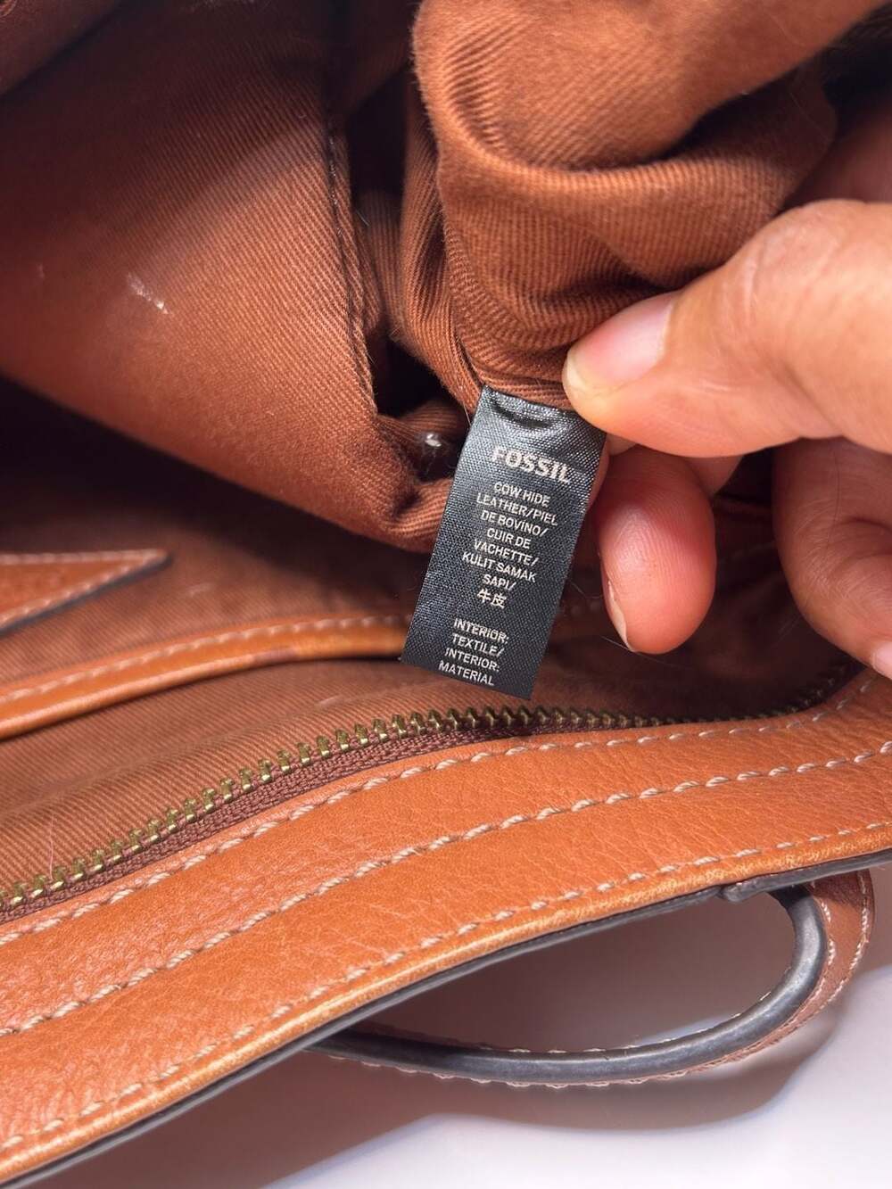 Fossil Rachel Leather Tote Bag in Brown - Picture 6 of 11